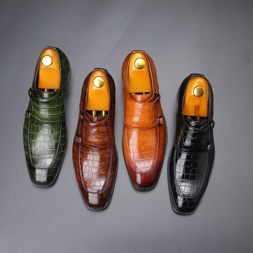 Men Dress Shoes Handmade Personality trend Paty Leather Wedding Shoes Men Flats Leather Oxfords Formal Shoes