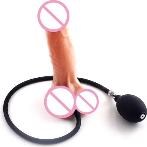 Inflatable Realistic Big Silicone Penis Vagina Massager Dildos Female Masturbation Sex Toys