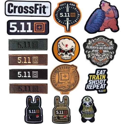 EAT TRAIN Embroidery Patch CrossFit 5.11 Military Armband Decorative Clothing Applique For Sports Tactical Panda Vest Backpack