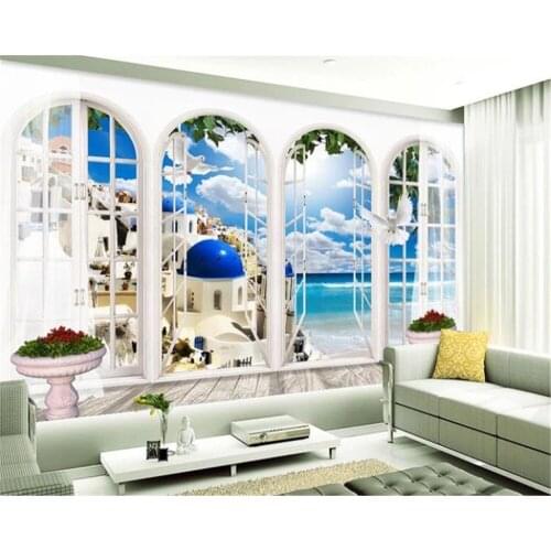 3d Wallpaper Mural European Arch Mediterranean Landscape 3d Background Wall Living Room Bedroom TV Background Wall Wallpaper
