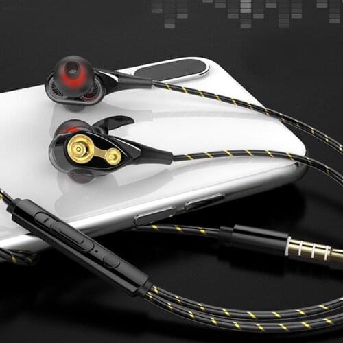 EORV3S Earphone In-Ear Subwoofer Sound Insulation Earplugs Universal With Control Wheat Coil Wire Dual-Moving Earphone Quad W2Y2