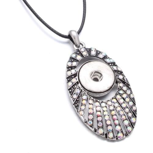 New Crystal 18mm Snap Pendant Necklace Snap Necklace for Women Fit 18mm Snap Buttons Jewelry