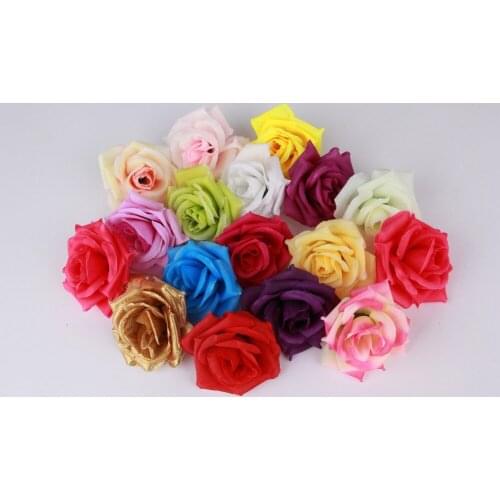 Wholesale High Quality 8.5CM Artificial Silk Rose Head Flower for Wedding Christmas Party DIY Decoration Free Shipping