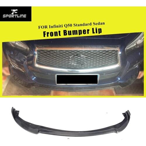 Carbon Fiber Front Bumper Lip Splitters Apron for Infiniti Q50 Standard Sedan 4-Door 2013 - 2017