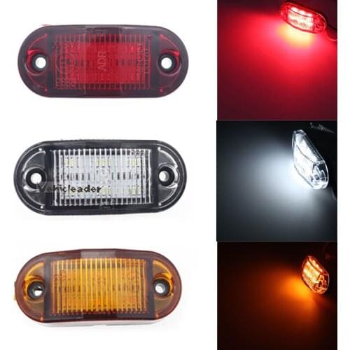 Durable Led Side Warning Light 6LED Car Trailer Truck Red Orange White 12V 24V LED Side Marker Lamp For Car Accessories