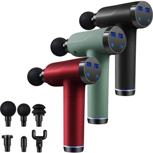 New Massage Gun Deep Tissue Massager Muscle Relaxtion Pain Relief Body Slimming Shaping Electric Massager with LED Display