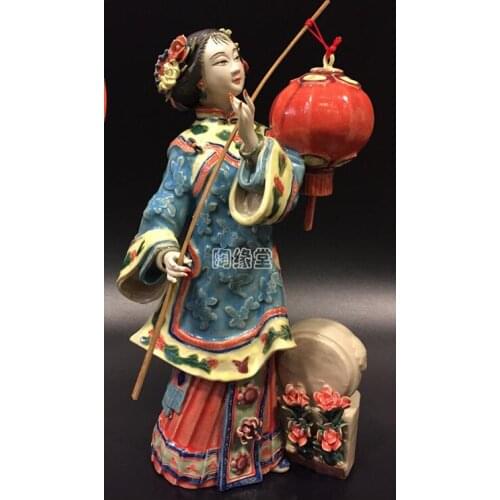 Handicraft Shiwan doll household ornaments classic ladies pieces creative master works girl Beauty figure Sculpture statue Home