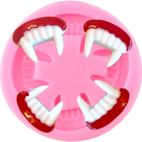 Halloween Vampire Teeth Silicone Molds Candy Clay Resin Molds Cupcake Topper Fondant Mold Cake Decorating Tools Chocolate Moulds