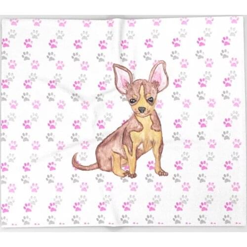 Dog Animal Cartoon Throw Blanket Cute Kids Design Cute Chihuahua Puppy Blankets for Beds Christmas Decorations for Home