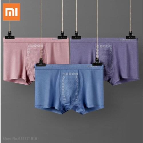 3pcs Xiaomi Mijia Men Underwear Boys Boxer Pants Cotton Antibacterial Mens Panties Man Breathable Large Size Shorts Underpants