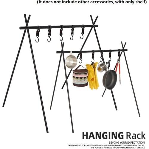 Ultralight Camping Shelf Hanger Aluminum Alloy Hanging Rack Outdoor Camping Triangular Rack Camp Tableware Cookware Rack