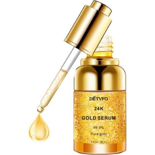 24K Gold Facial Serum Anti-aging Moisturizing Facial Moisturer 30ml Repair Dry Skin Gold Foil Care Skin Care