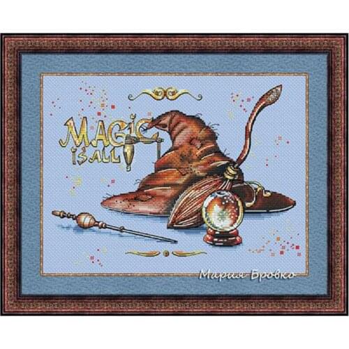 Top Quality Cute Lovely Counted Cross Stitch Kit magic sorcery Crystal ball Magic cane Free Shipping