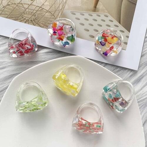 Vedawas Summer Lemon Cantaloupe Friut Rings for Women Boho Cute Stone Flower Engagement Rings Accessories Jewelry Dropshipping