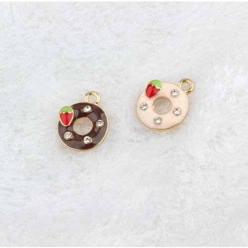 10PCS/lot 13*17mm Doughnut Shape Charm Enamel Charms DIY Bracelet Necklace Jewelry Accessory DIY Craft