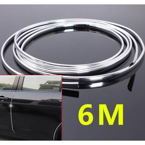 1x Sliver Chrome Moulding Trim Car Door Edge Scratch Guard Protector Strip Roll