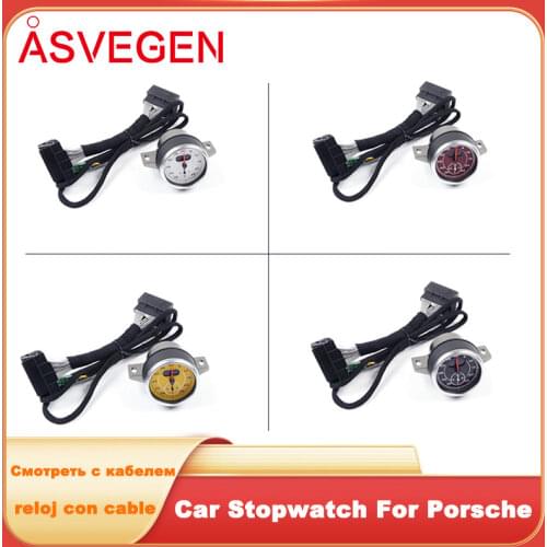 Car Stopwatch For Porsche Cayenne 718 Boxster Interior Dashboard Center Watch Compass Time Electronic Meter Clock Accessional