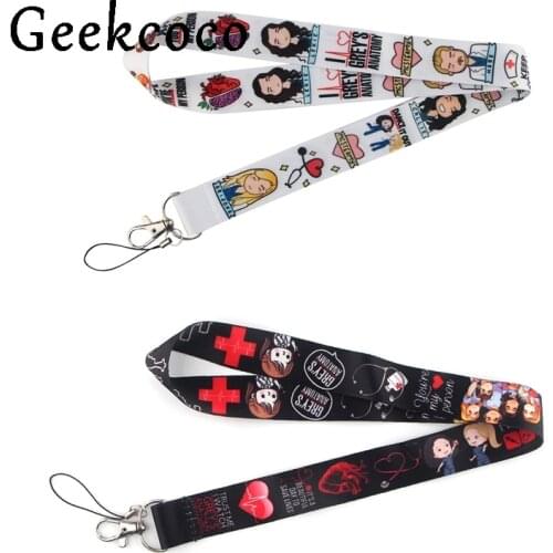 J1401 Greys Anatomy TV Show diy keychains Accessory Mobile Phone USB ID Badge Holder Keys Strap Tag Neck lanyard