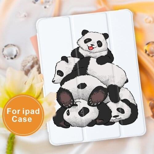 For ipad case Cute animal panda For iPad 10.9 inch Air 4 2020 ipad 5th 6th 10.2 inch 8th Generation 12.9 inch Pro 2018 Mini 4 5
