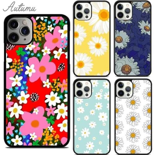 Daisy sun flower art Phone Case for iPhone 11 12 Pro Max mini X XR XS SE 2020 5 6S 7 8 Plus Samsung Galaxy S8 S9 S10 Cover shell