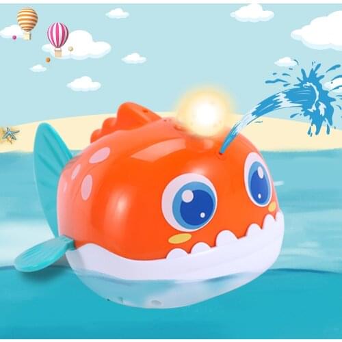 Baby Bath Toy Electric Water Spray Bathtub Shower Toy W/ Light Birthday Gift for 12 18 Month 1 2 Years Old Toddler Boy Girl