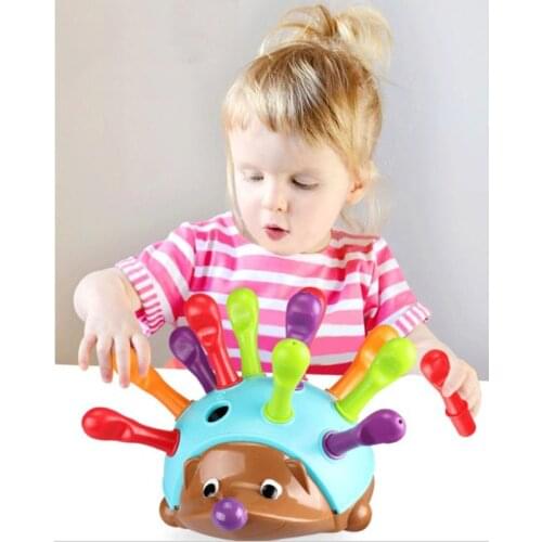 Baby Toys 13 24 Months Hedgehog Sorter Color Stacking Toy for kids Early Education Learning Interactive Hedgehog Toys Gifts