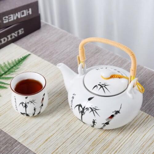 Ceramic Teapot Kung Fu Tea Set Celadon Handle Pot Large Capacity Chinese Household Ceramic Pu'er Tea Oolong Tea Teapot 700ml