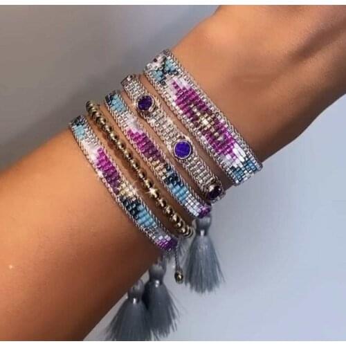 Pretty Bead Colorful Bracelet For Women Turkish Eye Jewelry Miyuki Bracelets Set Gift Mexican Fashion Boho Pulseras Handcrafted