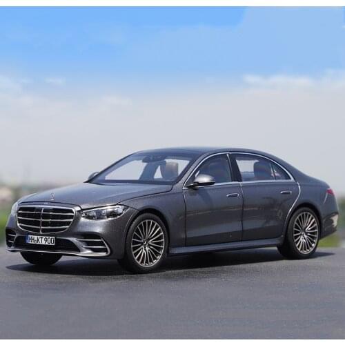 Diecast 1/18 Scale Benz S600 W223 S-Class 2021 Gray Coupe Alloy Full Open Car Model Collection Souvenir Gift Display Hot Toys