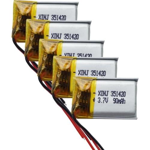 XINJ 3.7V 90mAh Polymer Li Lithium Battery Lipo cell 351420 For Mp3 Mp4 Headphones Bluetooth Earphone Speaker pen Smart Watch
