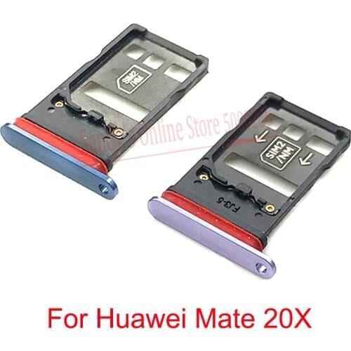 Top Quality Sim Card Tray For Huawei Mate 20X 20 X Micro Sim Card Holder Slot Tray Adapters For Mate20 X Sim Tray Card Holder