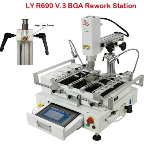 3 zones hot air IR touch screen LY R690 V3 BGA Rework Station with laser point