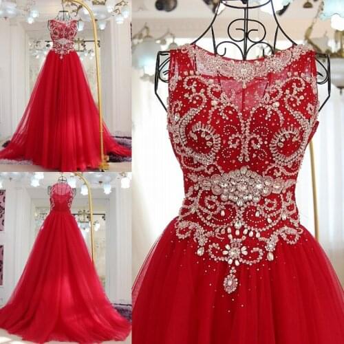 Fashionable Romantic Sexy Plus Size Bridal Dress Real Sample New 2021 Luxurious Heavy Beading Crystal Dubai Kaftan Evening Dress