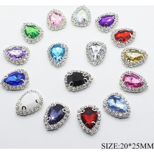 Fashionable Wild 10 pcs Drop shape Diy Jewelry Decoration Metal Rhinestone Combination Hand Sewing Clothing Accessorie wholesale