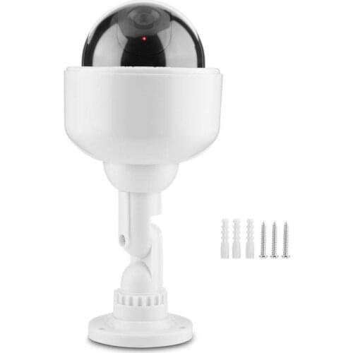 Dummy Security Camera Dome Shape Blinking Fake Security Camera 360 Degrees Rotation Camera