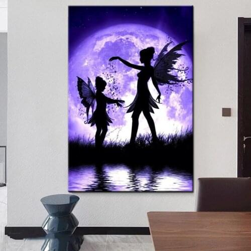 Full Drill 5D Diy Diamond Painting Fantasy Fairy Butterfly Embroidery Diamond Mosaic Cross Stitch Kits Picture Home Decoration