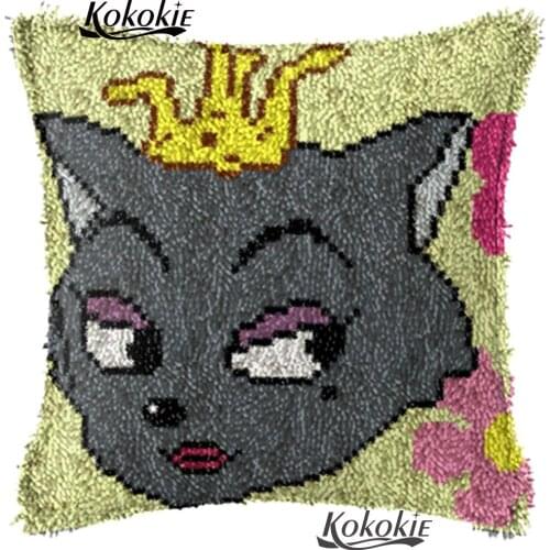 Diy handmade needlework latch hook rug kits counted cross stitch kits for embroidery wolf carpet cushion Patchwork Pillowcase