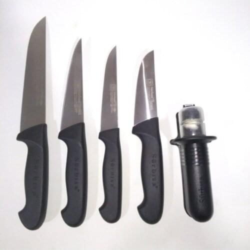 Riding On Chef Knife set 4 Pcs knife 1 Pcs Knife sharpener