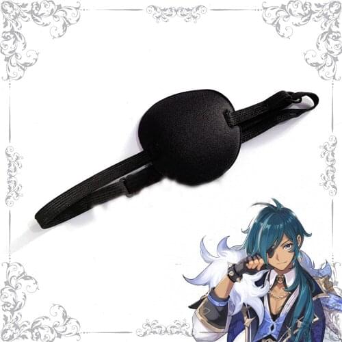 Genshin Impact Kaeya Cosplay Eye Patch Adjustable Eye Patch Adult Kid Medical Patch Sleep Aid Pirate Cosplay Costume