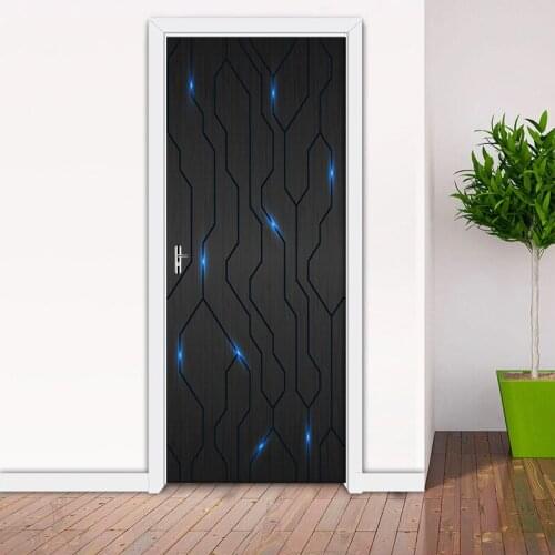 Science Fiction Visual Sense Home Decoration Decals Living Room Bedroom Door Stickers Self-Adhesive Waterproof Two-Piece