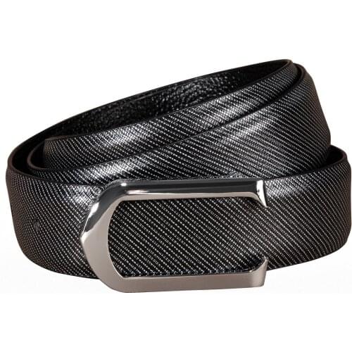 New Designer Mens Belt 100% Cowskin Leather Black Causal Smooth Buckle Belts for Man Fashion Strap Belt Famous Brand 2020