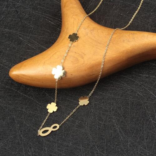 Clover Necklace Gold Chain Necklace 2020 Trend Vintage Pendant Chains Necklace for 2021 Women Jewelry Necklace