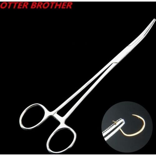 Fishing Plier Scissor Line Cutter 12.5cm Stainless Steel Device Take Hook Remover Tool Elbow Scissor Pliers Hemostat Fly Fish