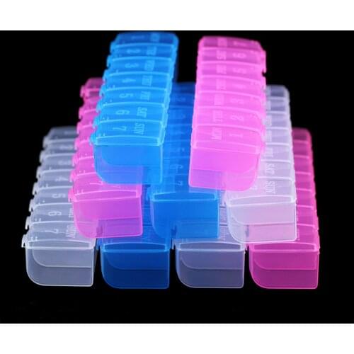 YHBZRET Rectangle 7 Slots Plastic Storage Box packaging transparent Tool Earring Jewelry Beads Bin Case Craft Organizer box