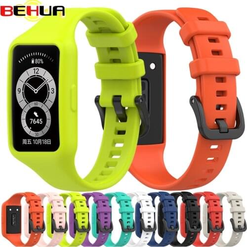 BEHUA Correa Strap For Huawei Band 6 / Honor Band 6 Smart Bracelet Integrated Watchbands Replacement Wristband Accessories Belt