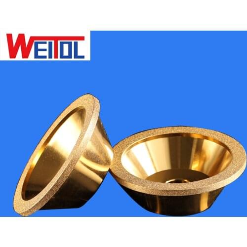 WeiTol 1pcs Golden diamond bowl type alloy grinding wheel High strength wear-resistant grinding wheel, manual, mechanical use