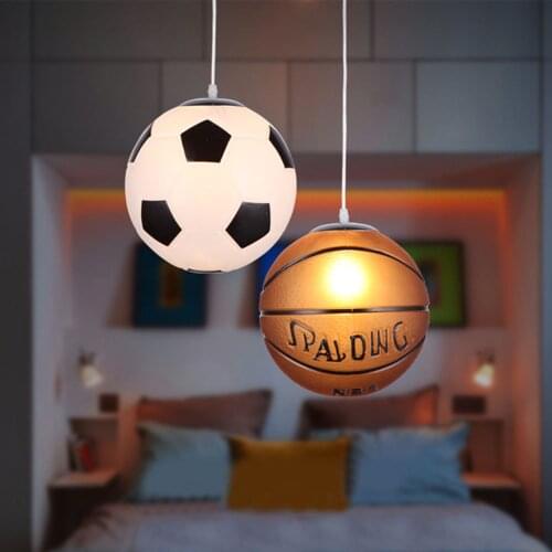 Glass Football LED Chandelier Blue Ball Chandelier Creative Restaurant Childrens Room Decoration Chandelier Balcony Ceiling