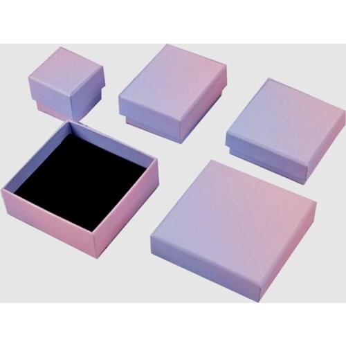 High Quality Jewelry Packing Box DIY LOGO Gradually changing Paper Ring Earring Necklace Gift Storage box jewelry organizer box