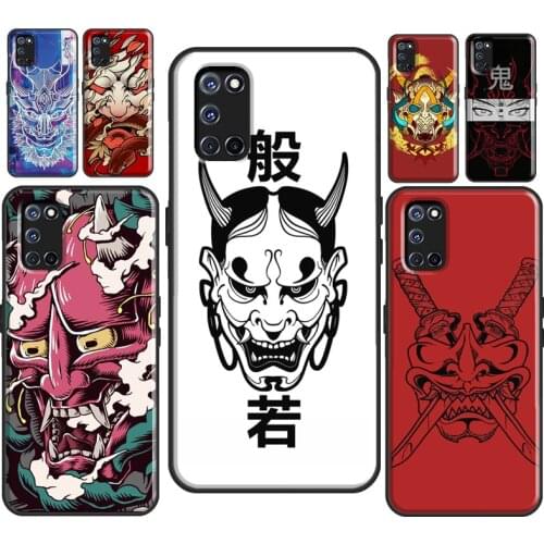 Japanese Hannya Oni Mask For OPPO Find X2 X3 Pro A1K A3S A5S A15 A52 A72 A83 A91 F7 A53 A31 A9 A5 2020 Phone Case
