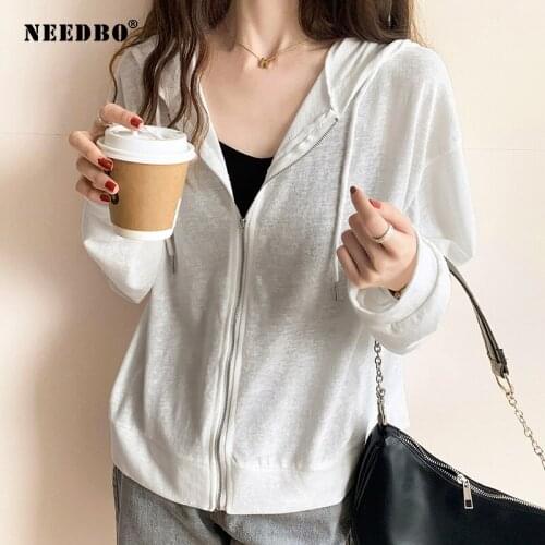 NEEDBO Sun Protection Clothing Women Zipper Hoodie Couple Sweater Zip Hoodie Women Jacket Coat 2021 New Outdoor Jacket 2021